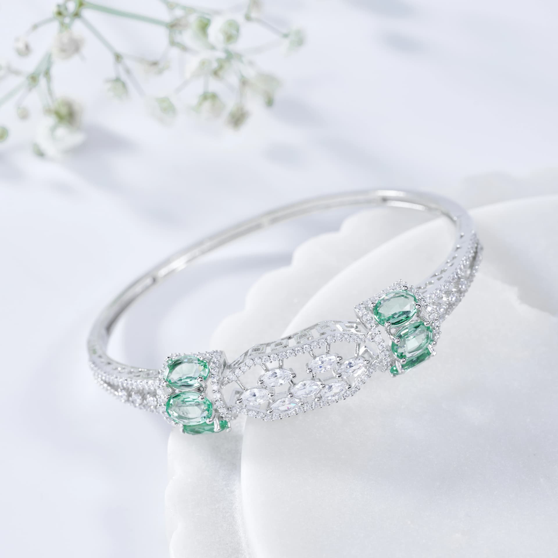 Mint Blossom Mosaic Bracelet