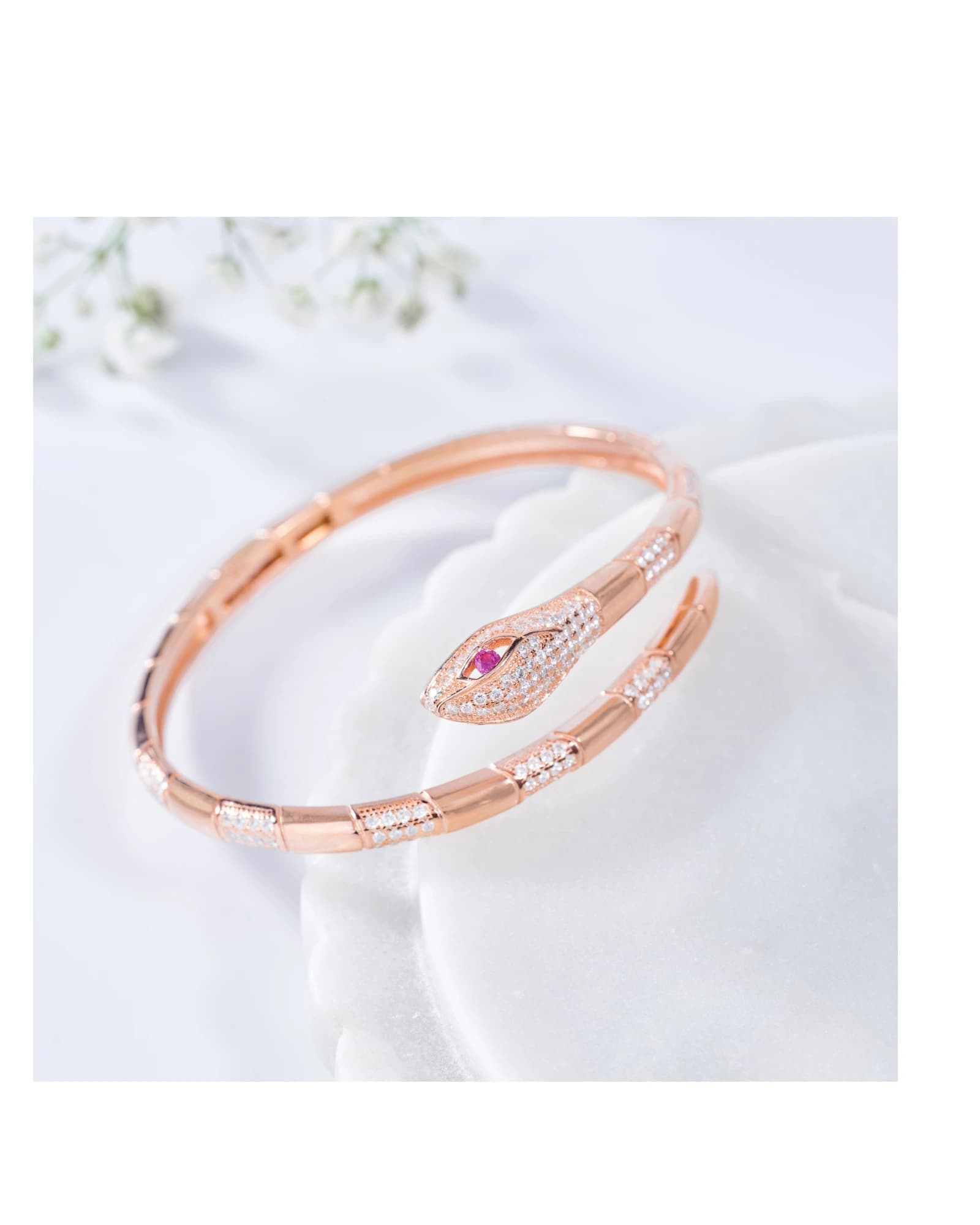 Ruby-Eyed Serpent Cuff