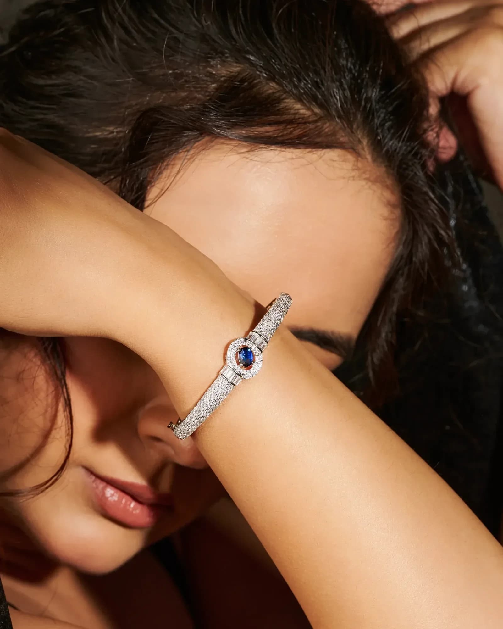 Verdant Halo Silver Bracelet