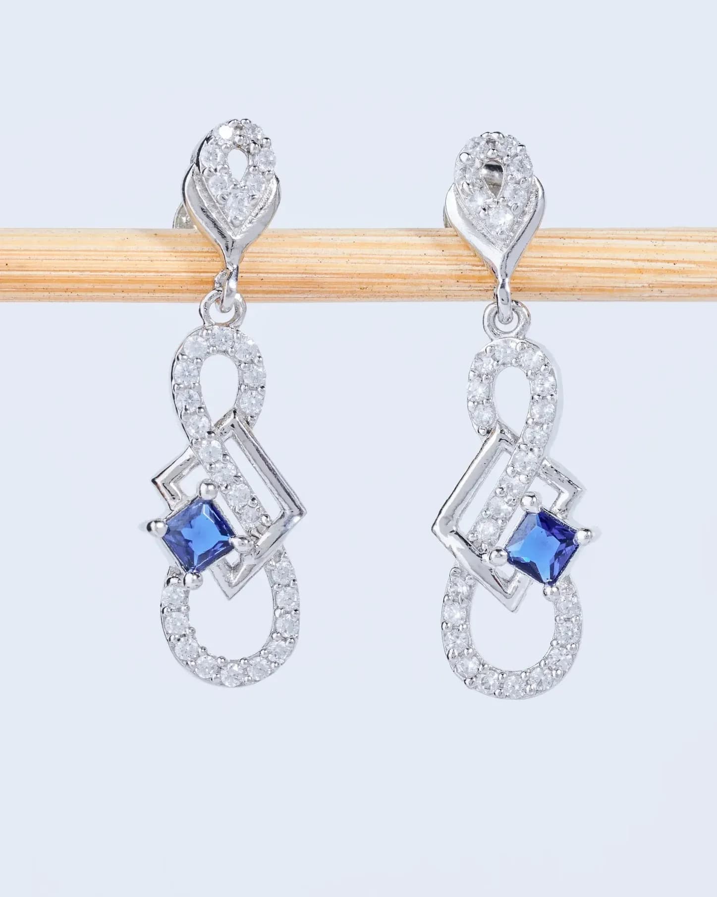 Infinity Sapphire Drop Earrings