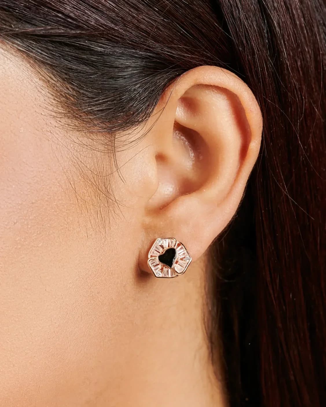 Midnight Heart Studs