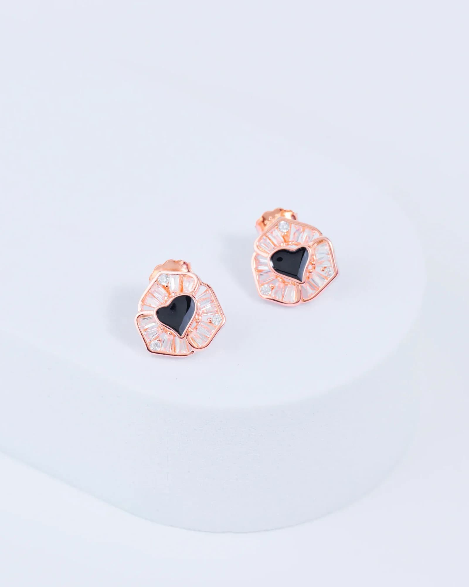 Midnight Heart Studs