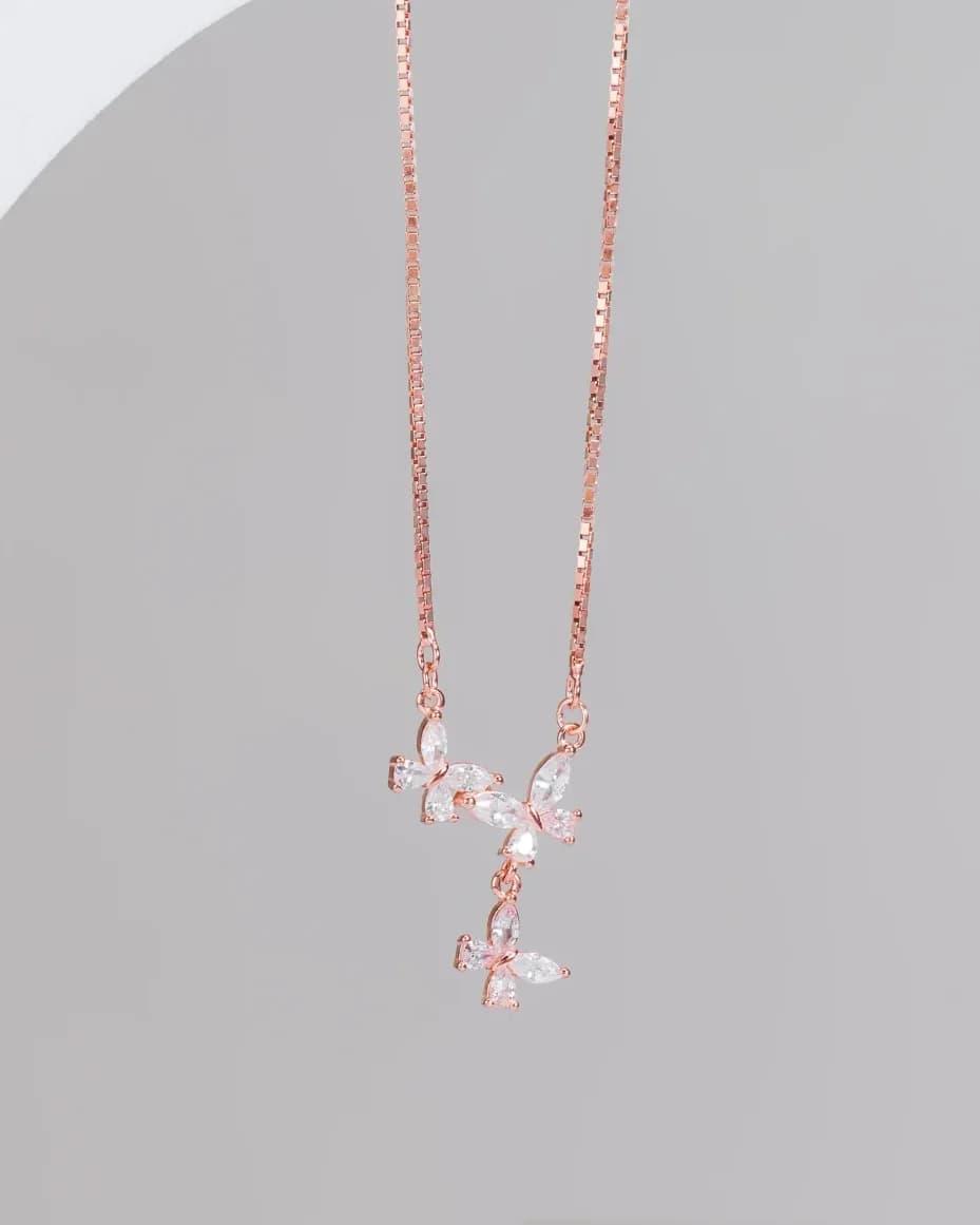 Butterfly Crystal Drop Necklace