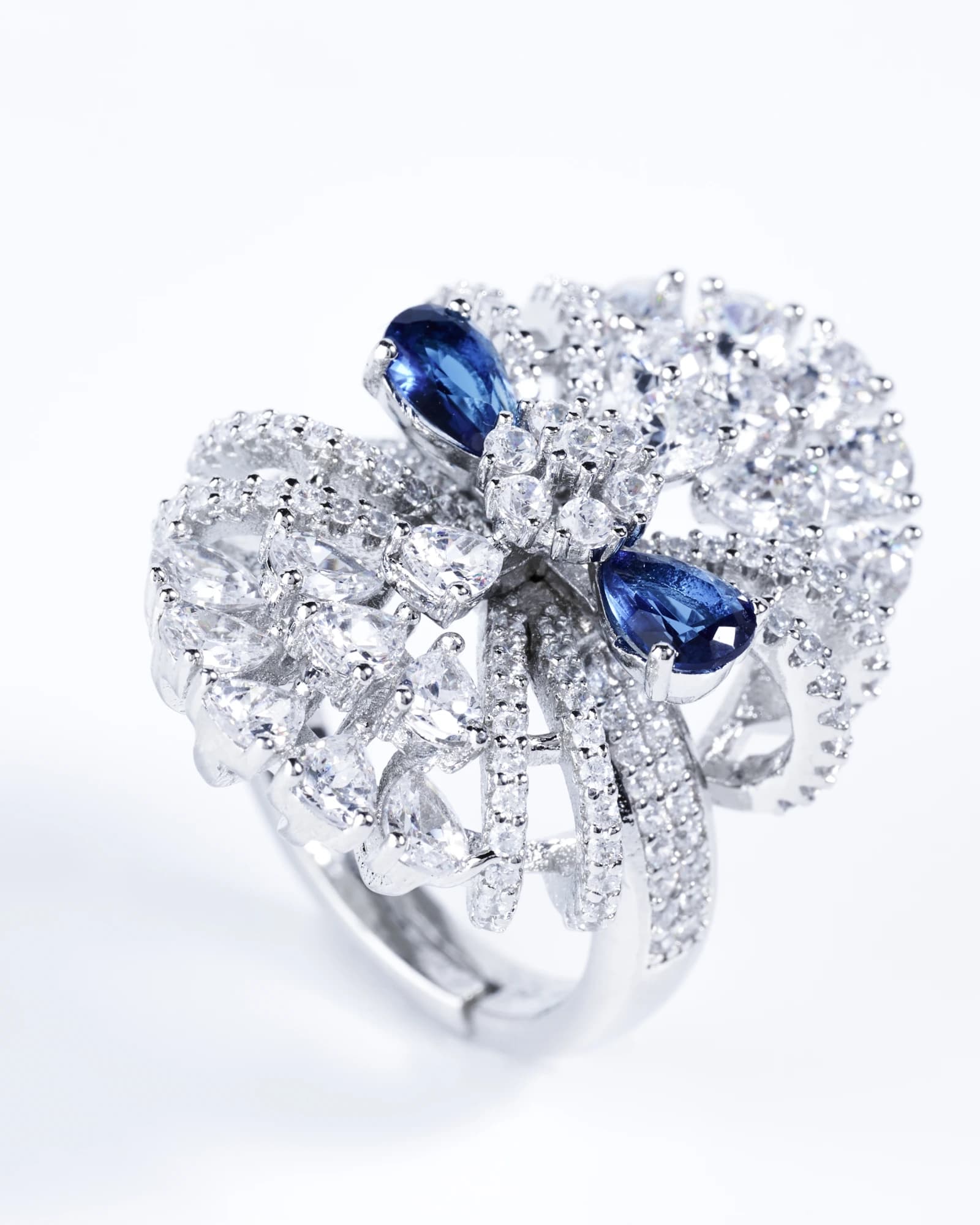 Blue Iris Fan Statement Ring