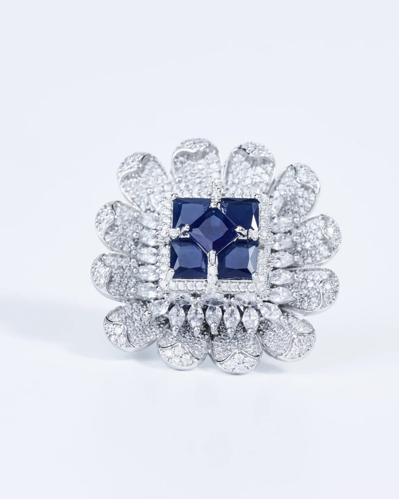 Midnight Bloom Cocktail Ring