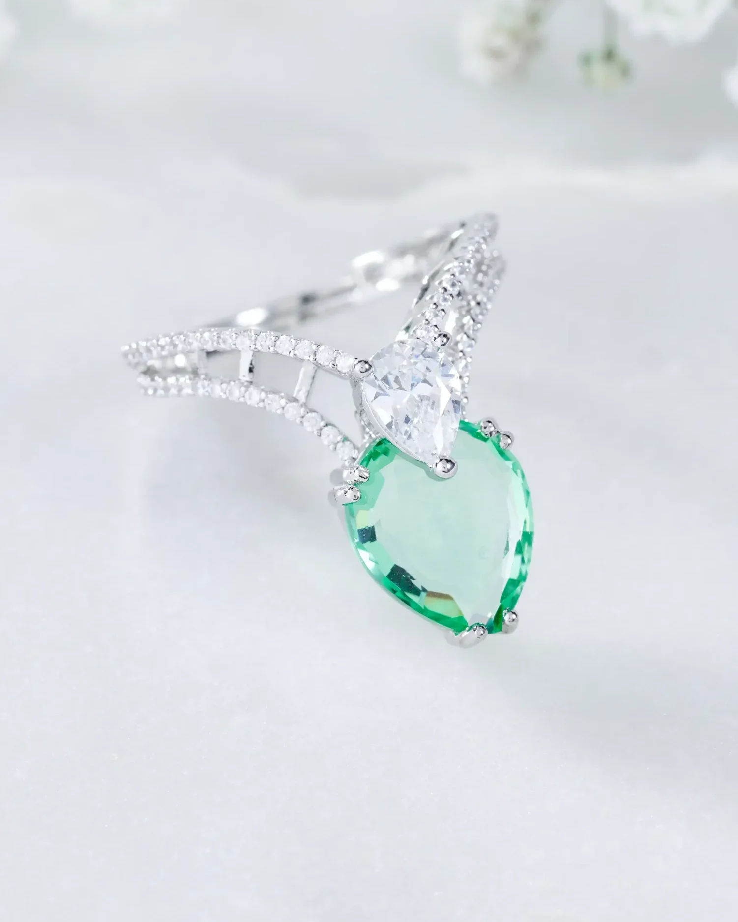 Mint Green Tiara Ring