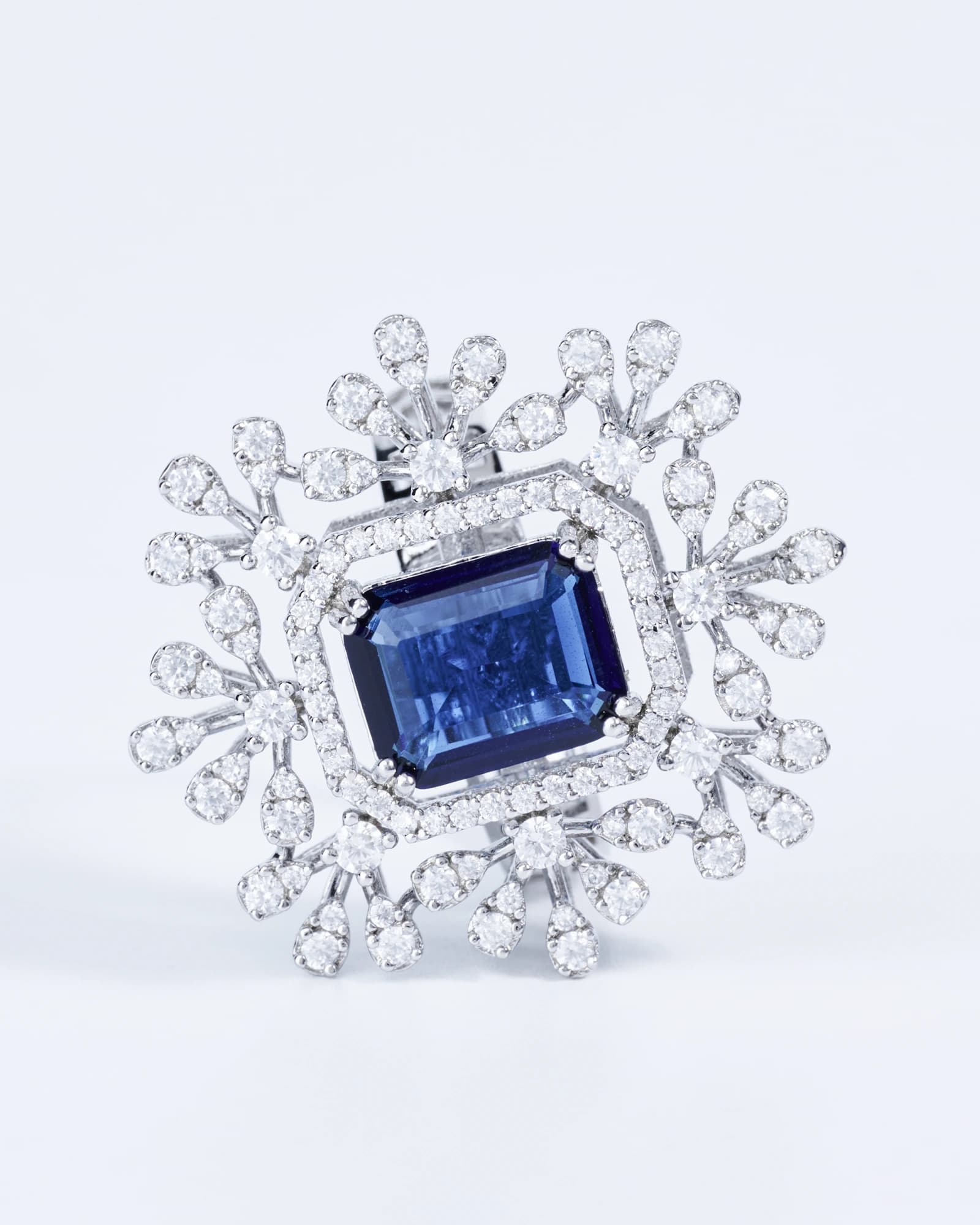 Sapphire Snowflake Ring